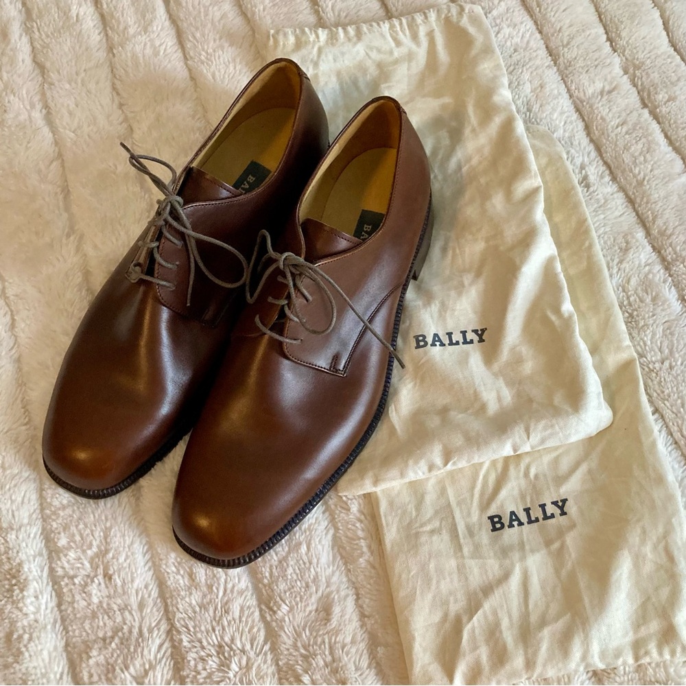 Bally of Switzerland Made in France Men's Size 10 1/2 M Chestnut Brown Lace Ups